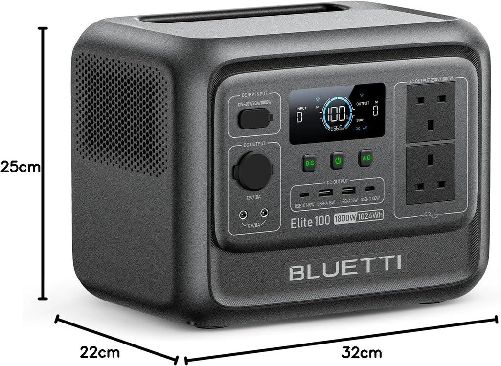 BLUETTI Elite 100 V2 Portable Power Station 1024Wh 1800W for Home & Camping