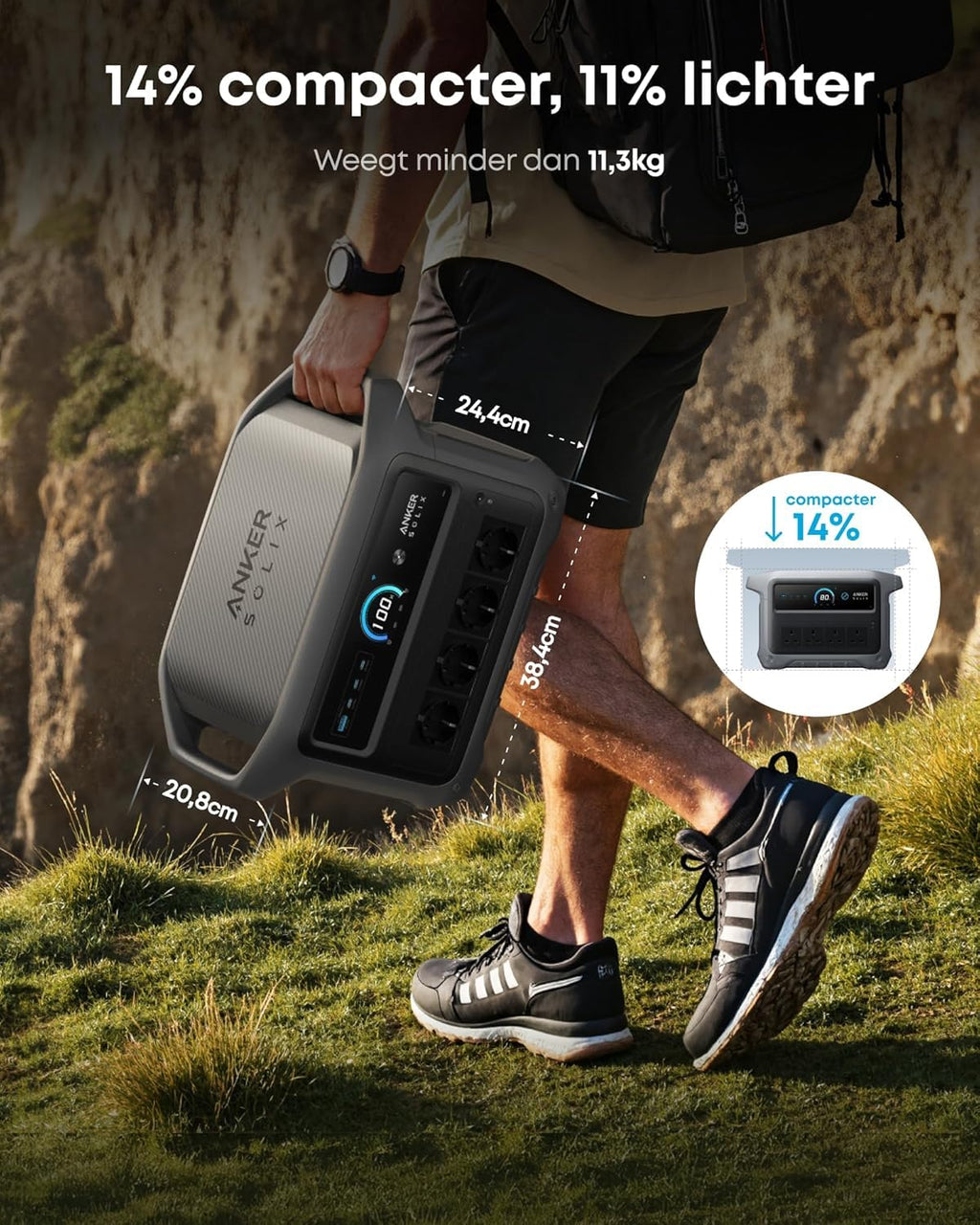 Anker SOLIX C1000 Gen 2 with AC charging cable, 2000W 1024Wh Power Station